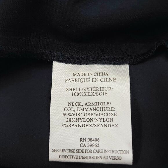 Theory Jumpsuit Womens 6 Navy Silk Sleeveless Tie Front Straight Leg Relaxed Fit - Picture 9 of 14